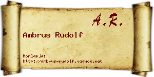 Ambrus Rudolf névjegykártya